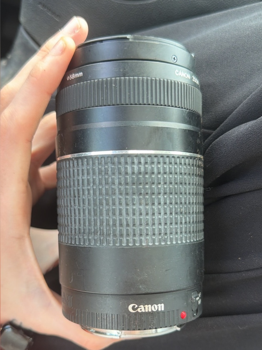 Canon Black Telephoto Zoom Lens with Textured Grip